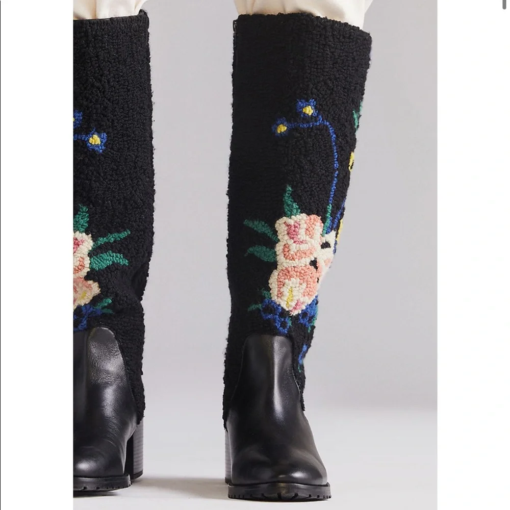 ✨HP✨Anthro Floral Wool & Leather Emily Isabella Boots - Picture 4 of 8